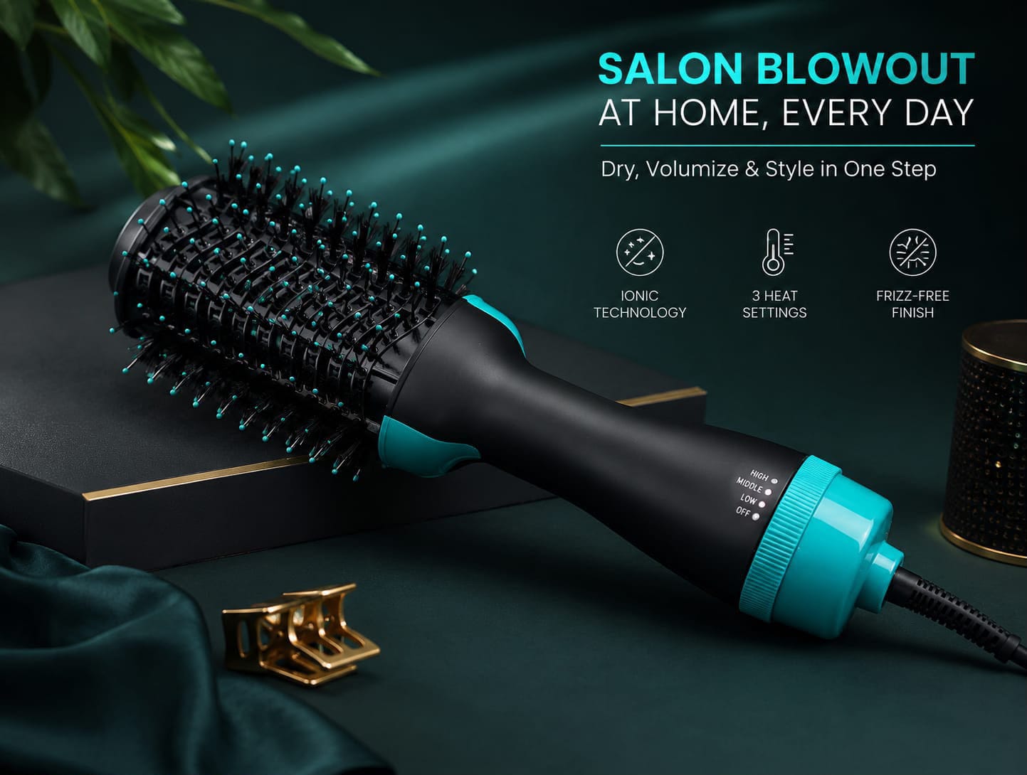 5-in-1 Ionic Hot Air Brush – Dry, Volumize & Style