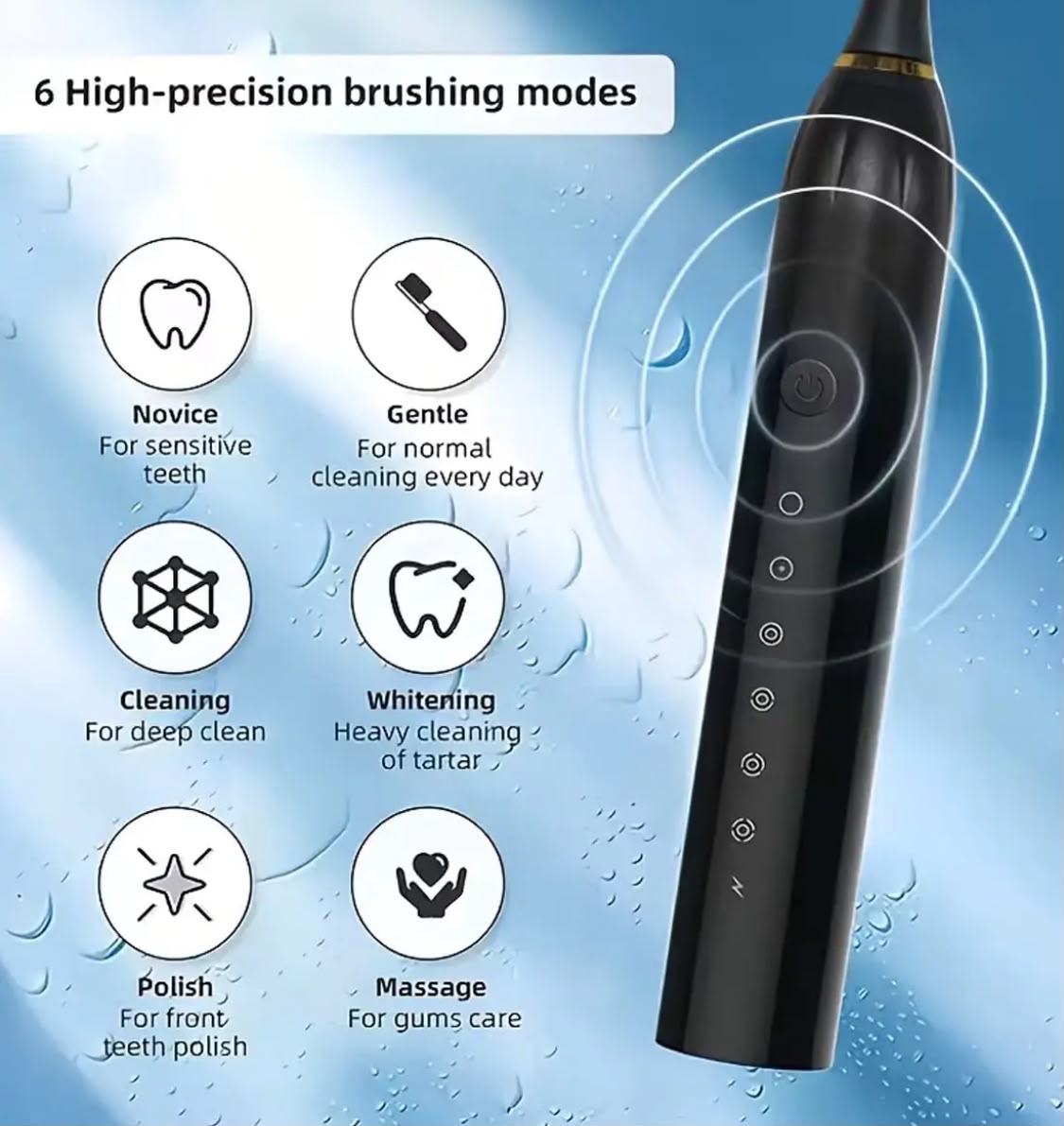 Pureteeth X-3 Rechargeable Electric Toothbrush | IPX7 Waterproof | 4 Brush Heads
