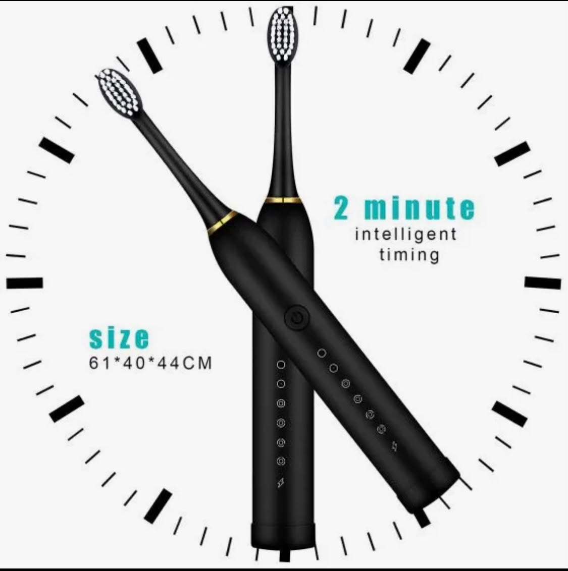 Pureteeth X-3 Rechargeable Electric Toothbrush | IPX7 Waterproof | 4 Brush Heads